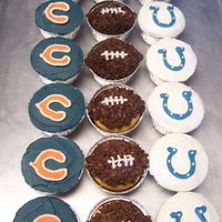 Superbowl Cupcakes Bears vs Colts Superbowl cupcakes