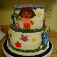 Dora Tiered First attempt at "chocolate transfer". Turned out ok. The mom loved it! For a little girl's 2nd b-day. I know there are &...