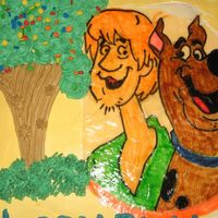 Scooby Cake This was my first time working with Rice paper and piping gel.