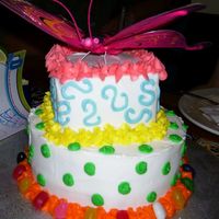 Birthday Butterfly Tierd Cake i made this for my moms 52nd birthday.