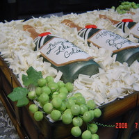 Chocolate Champagne Filling Cake Chocolate molded champagne bottle