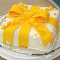 First Fondant Cake This is my first fondant covered cake with fondant accents. I love fondant!!!!!!!!!!!