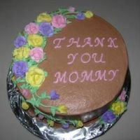 Spring Roses Chocolate buttercream with buttercream roses.