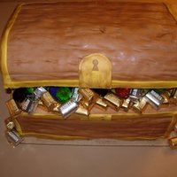 Treasure Chest 4 layer cake covered in fondant.