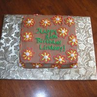 Lindsey's Cake This was for my friend Lindsey's 30th birthday...yes I had 3 firends turning 30 on the same day!!). Anyway, her's is chocolate...