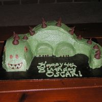 Dinosaur Cake For my son's 4th birthday...he's really into dinosaurd right now :)