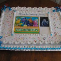 1St Birthday Cake this was my 1st time using my new edible image printer!!! Woo-hoo...I love it!!!