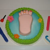 New Pedicure Customer requested a foot for someone graduating from Cosmo. school. This is what I came up with. The foot is carved from a 6" square...