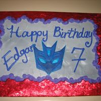 Decepticon Take Over My firs cupcake cake. Gray pasty pride icing, reverse shell 21 border, decepticon colorflow piece. Pattern copied and enlarged from...