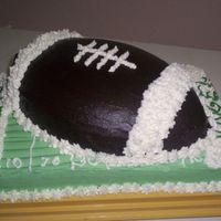 Football Cake Yellow cake with buttercream frosting