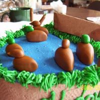 Duck Pond buttercream icing with fondant ducks
