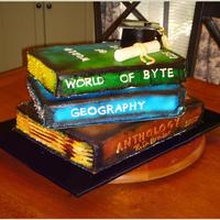 High School Graduation This was my only attempt at making a stack of books. Not as easy as I thought. I ended up using my own method. This cake chocolate with...