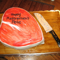 Raw Meat Made the meat,cutting board and knife out of fondant.