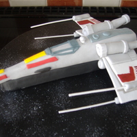Starwars X-Wing Star Fighter Made this cake topper for my starwars mad nephews cake.