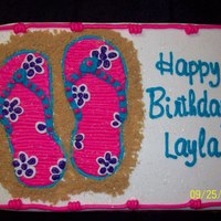 Flip Flops chocolate cake, bc decorations, brown sugar sand