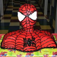 3D Spiderman The cake is a combination of chocolate bourbon cake and White almond sour cream cake, both bathed with brandy and amaretto syrup! covered...