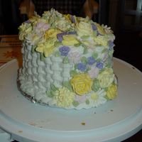 Wilton 2 Final Cake - Lots Of Flowers! I decided to use as many of the flowers as I could! This cake was fun!