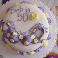 50Th Birthday - Support Cake chocolate irish creme cake covered with MMF. I saw this on the gallery here and had to do this cake for my mother!! Thanks for the great...