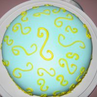 Img_4205.jpg Chocolate cake. Buttercream frosting covered in fondant.