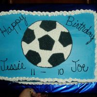 Soccer Ball I made this cake for my friends sons. It was 1/2 choc&1/2 white.