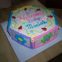 Flowers And Ladybugs she wanted the cake to look like the baby's bedding