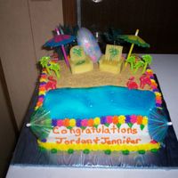 Engagement Luau Cake 