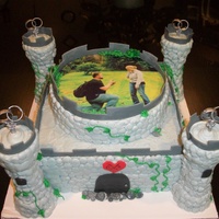 Castle Thanks to alicia_froedge for the instruction on how to make the stones. This is a 14 inch white cake all buttercream stones with ice cream...