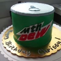 Mt. Dew 6" three layer white cake.