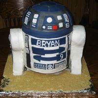 R2D2 Cake I made this for a friend of mine for his son's 9th birthday. I think R2 wound up with quite fat arms. :)