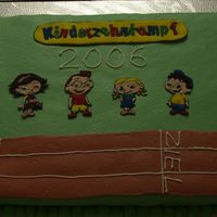 Kids Decathlon I donated this cake at the kids decathlon where my nieces took part in. It's an Italian Wedding cake covered in MMF, children and logo...