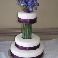 Purple Lily Shower Cake For a very formal wedding shower- The vase is holding real stems from the lilliesI got this idea from someone on here, but I cant remember...