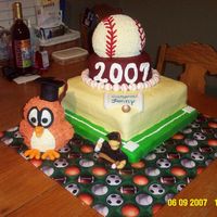 Baseball Graduation Cake This picture should be a little clearer. Sorry the first one I uploaded was notclear at all.
