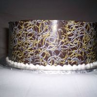 That's A Wrap Torta Italiana, with coffee custard filling; chocolate wrap (top & around) using chocolate transfer sheet.