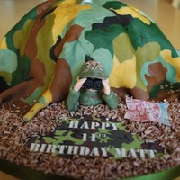 Camoflauge Cake Chocolate cake covered with camoflauge pattern fondant which took two goes but I think it worked well in the end. Figures made from...
