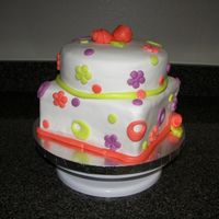 Neon Colored Birthday Cake was made for co-worker. Butter recipe with cream cheese filling. I wasn't too that the fondant was not smooth enough. I seem to...