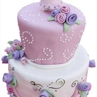 Hello Kitty Pink and white fondant. Sculpted tiers narrow at bottom. Ribbon roses and hand painted. Kitty was hand modled in Model Magic Clay and...