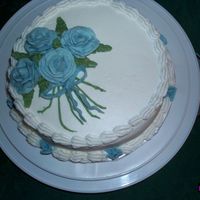 Course 1 Final My course 1 final cake. The instructor had us do the bow before we put on the roses, but my roses were so big they made my crappy bow look...