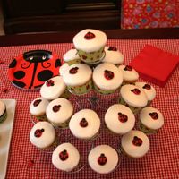 Ladybug Cupcakes I made this ladybug cupcakes for my daughter's first birthday party this weekend. They were so fun to do, and everyone loved them!