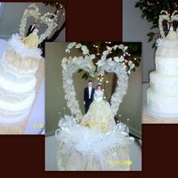 Golden Anniversary This was for my in-law's 50th anniverary. I used their original topper on a white/ivory base I found at a local supply shop. Cross...
