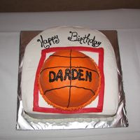 Basketball Birthday Cake This was for an 11 year old who loves basketball. I wanted to put a net on it, but ran out of time :-( He loved it anyway.