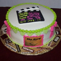 Heather's B'day Granddaughter's B'day cake with Edible images, Gumpaste Bows, Fondant Trim and Pear Clay pearls.