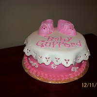 Baby Girl Gumpaste booties, fondant overlay on BC