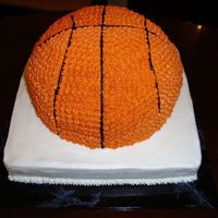 Basketball Groom's Cake BC. Made with sport's ball pan on a 10 square (I think)