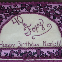 40 Is Foxy! freehanded leopard pattern in shades of pink.