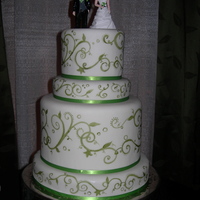 Janay's Cake My first attempt at hand-painting. I used gel color mixed with clear vanilla. It was actually easier than I thought it would be.