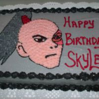 Skyler's Zuko Cake Chocolate cake with vanilla buttercream.