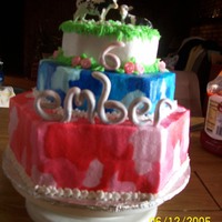 Ember's Cake for a little girl that wanted pink & blue camo with cows
