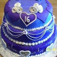 Hannah's Sweet 16 A friends daughter's purple & silver sweet 16 cake