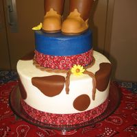 Little Cowboy Baby Shower Lil' Cowboy themed baby shower cake. All buttercream with fondant accents and gumpaste boots.