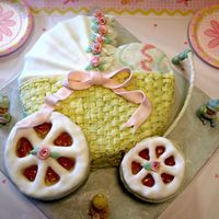 Baby Carriage My first cake ever, before the first class. I bought a basketweave tip and a plastic bag. First time I touched fondant. It has its flaws,...
